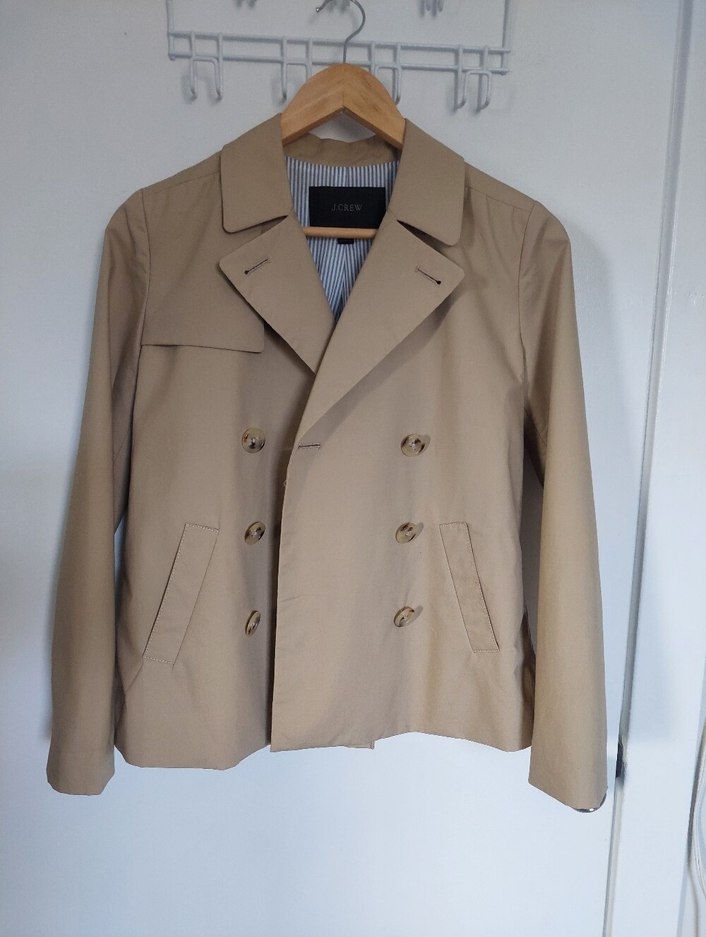 J. Crew Men’s Beige Double-Breasted Trench Coat